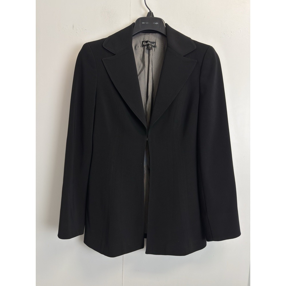 Vintage Y2K Bebe Jacket Womens 4 Black Blazer Quiet Luxury Old Money Made in USA